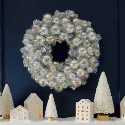 Christmas Silver Bauble Wreath - Grandin Road