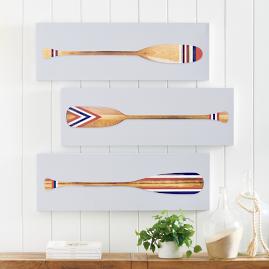 Nautical Oar Canvases, Set of Three