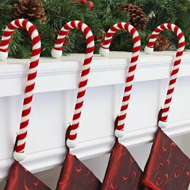 Candy Cane Stocking Holders, Set of Four