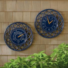Quatrefoil Clock & Thermometer