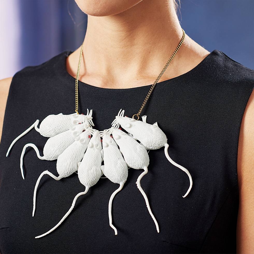 White Mice Necklace