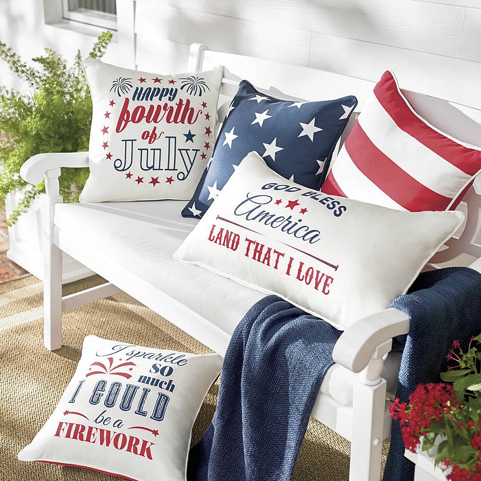 red, white and blue pillows in patriotic theme