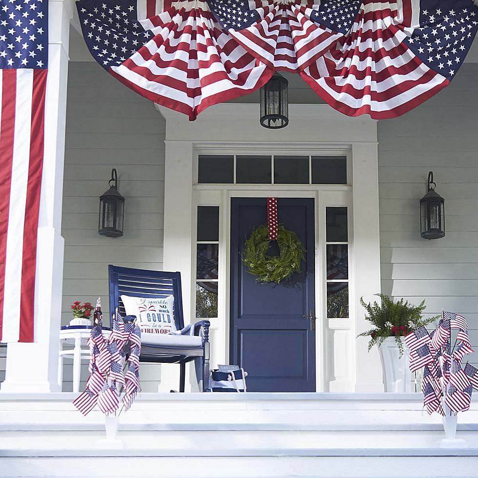 classic flags and buntings for front porch