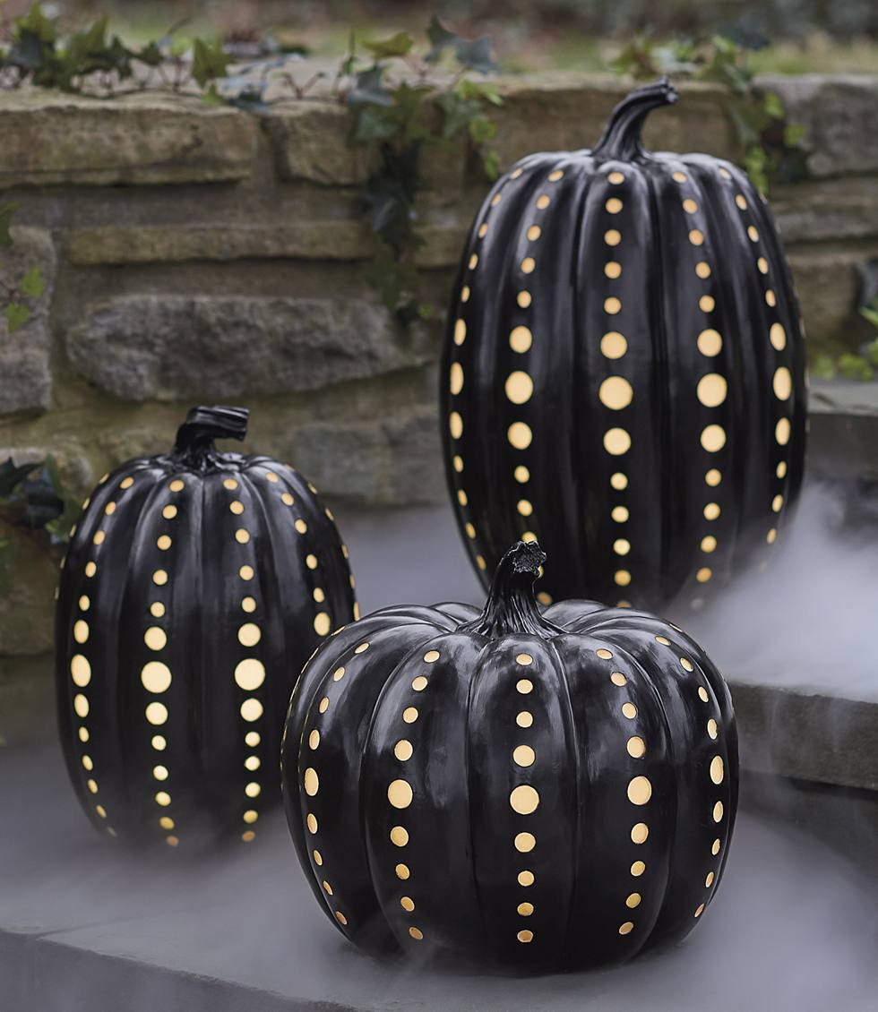 Halloween Black Illuminated Pumpkins