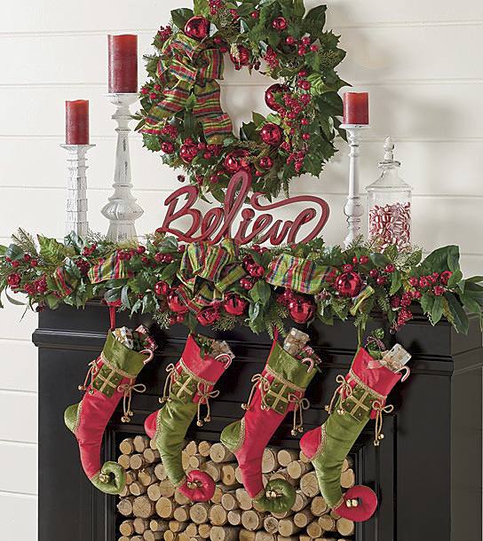 country themed christmas mantel