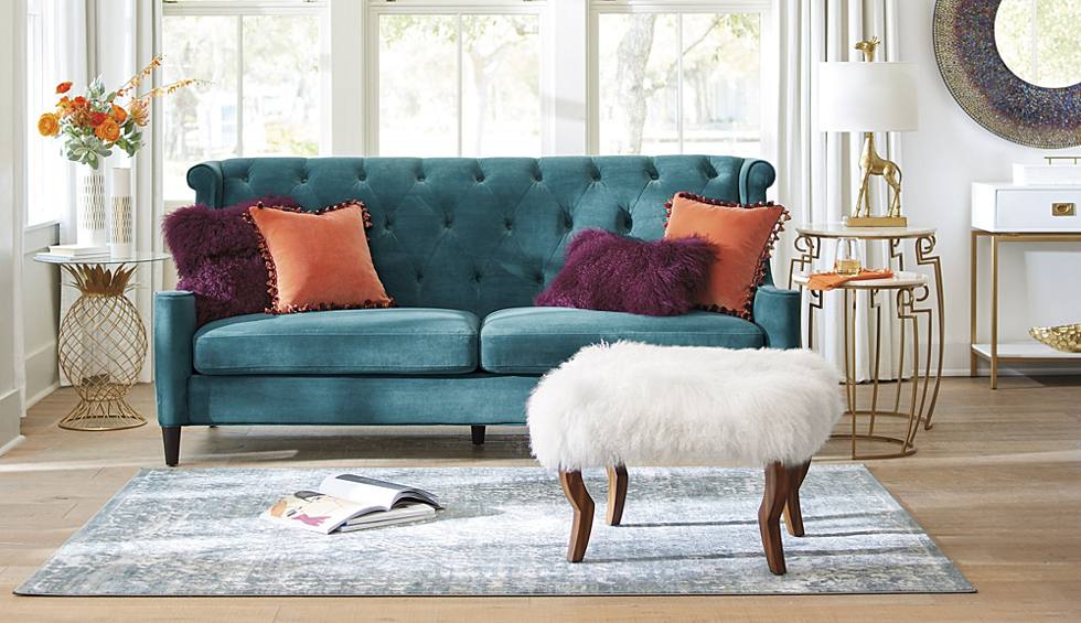 Style A Blue Orange Update, Best Area Rug For Blue Sofa