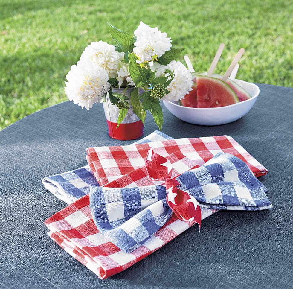 summer gingham check napkins for picnics